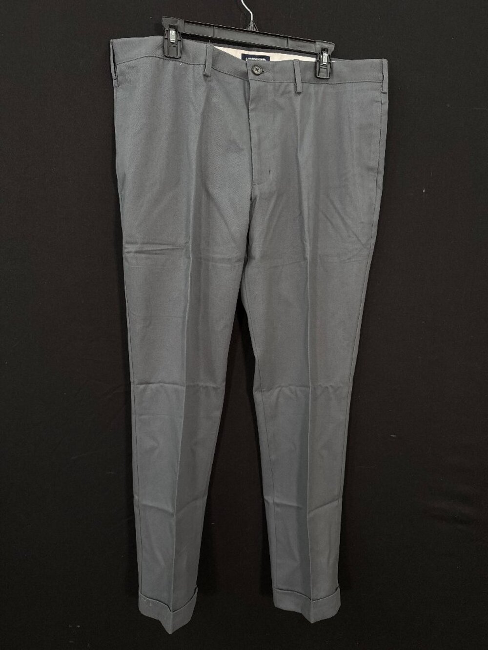 Lands' End Men's Slim Fit Chino Pants Charcoal Gray 38x32 Cuffed NWOT